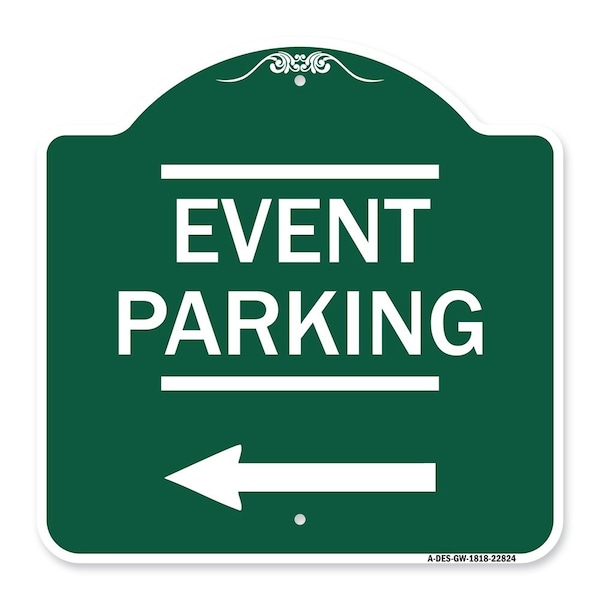 Thanks for Coming Turn Right for Exit Event Parking with Left Arrow, Green & White, GW-1818-22824